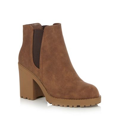 Call It Spring Brown 'Gianuzzi' block heel ankle boots
